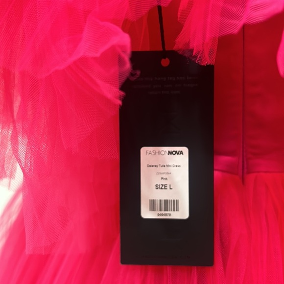 PINK TULLE ,NOVA LUXE ,MINI DRESS, SIZE LARGE,FULLY LINED, NWT - Picture 8 of 8